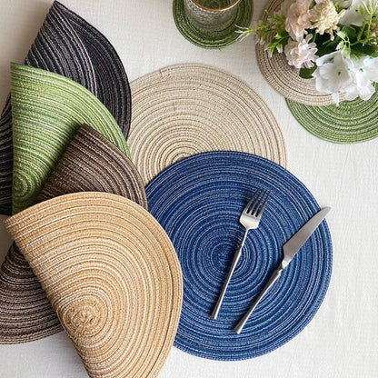 DINEROUND Ramie Coasters Set