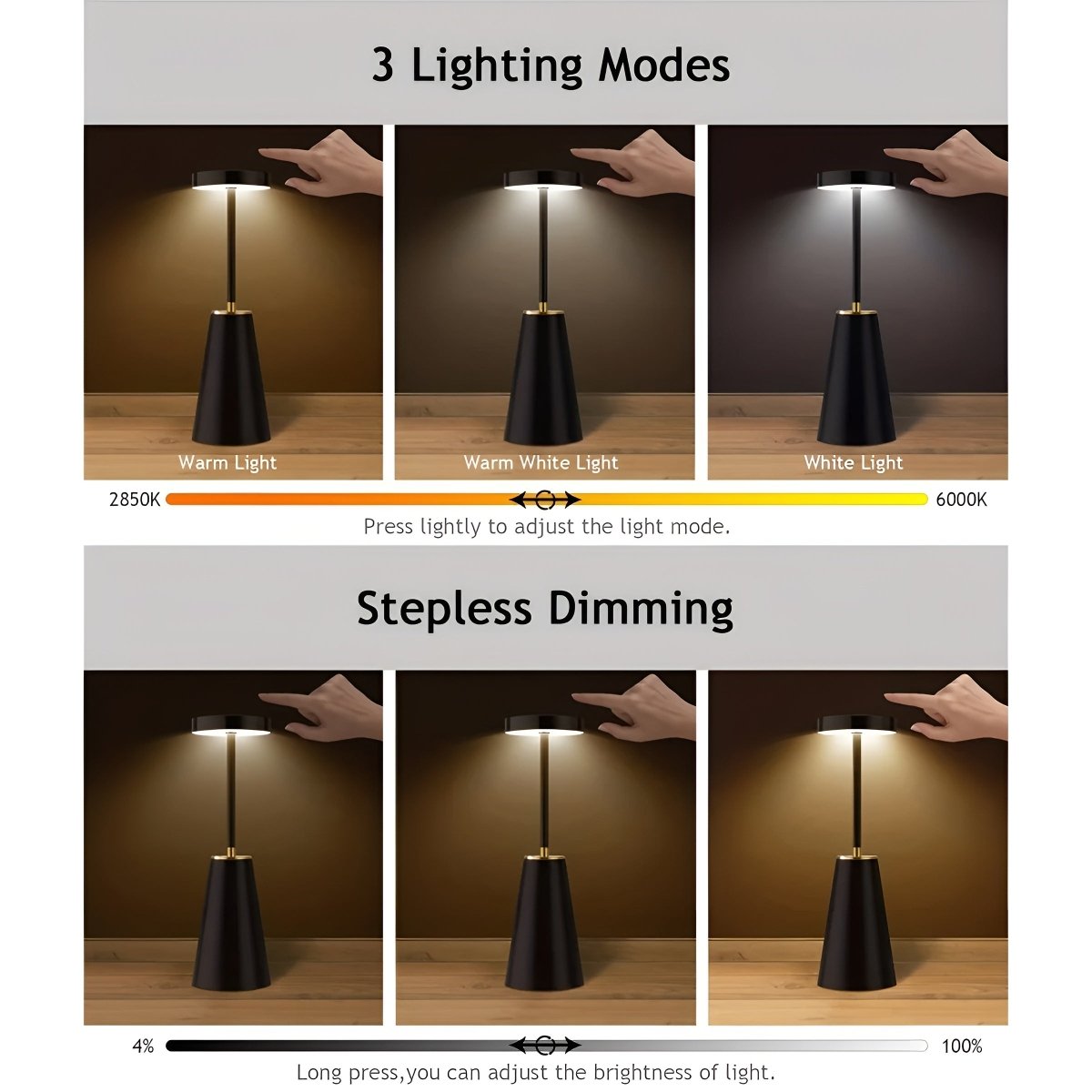 NIGHTBEAM Minimalist Wireless Table Lamp