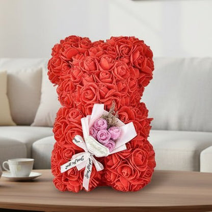 HEARTTED Artificial Foam Rose Bear