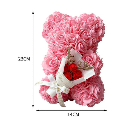 HEARTTED Artificial Foam Rose Bear