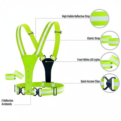 BRIGHTPATH LED Reflector Running Vest