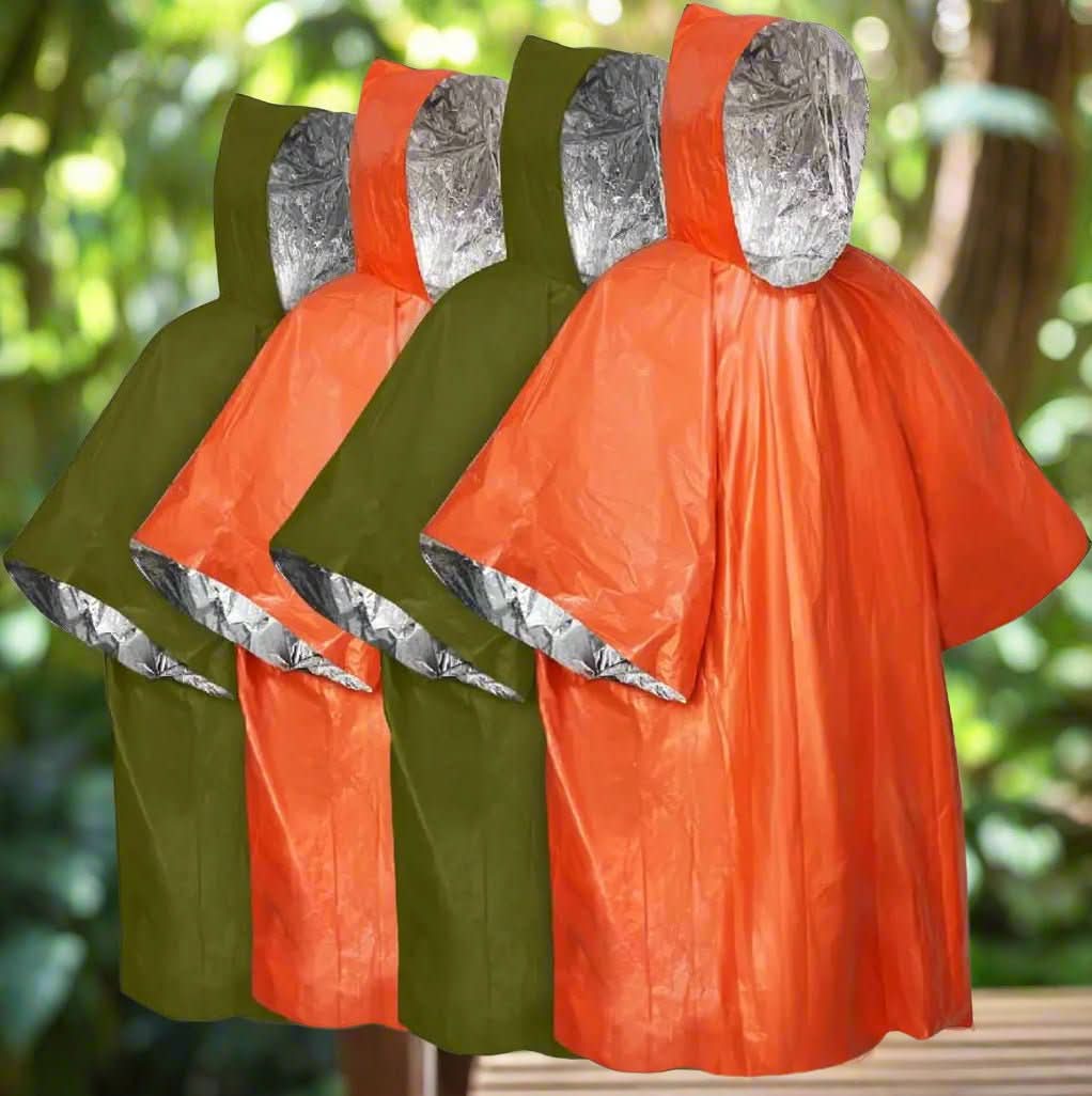 RainShield Poncho Reusable Emergency Rain Poncho image with text 3