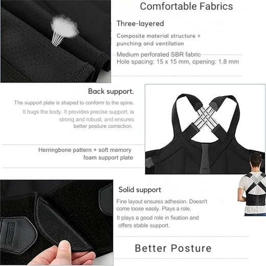 Posture Corrector for Men & Women, Adjustable Back Straightener for Shoulders, Neck & Upper Back