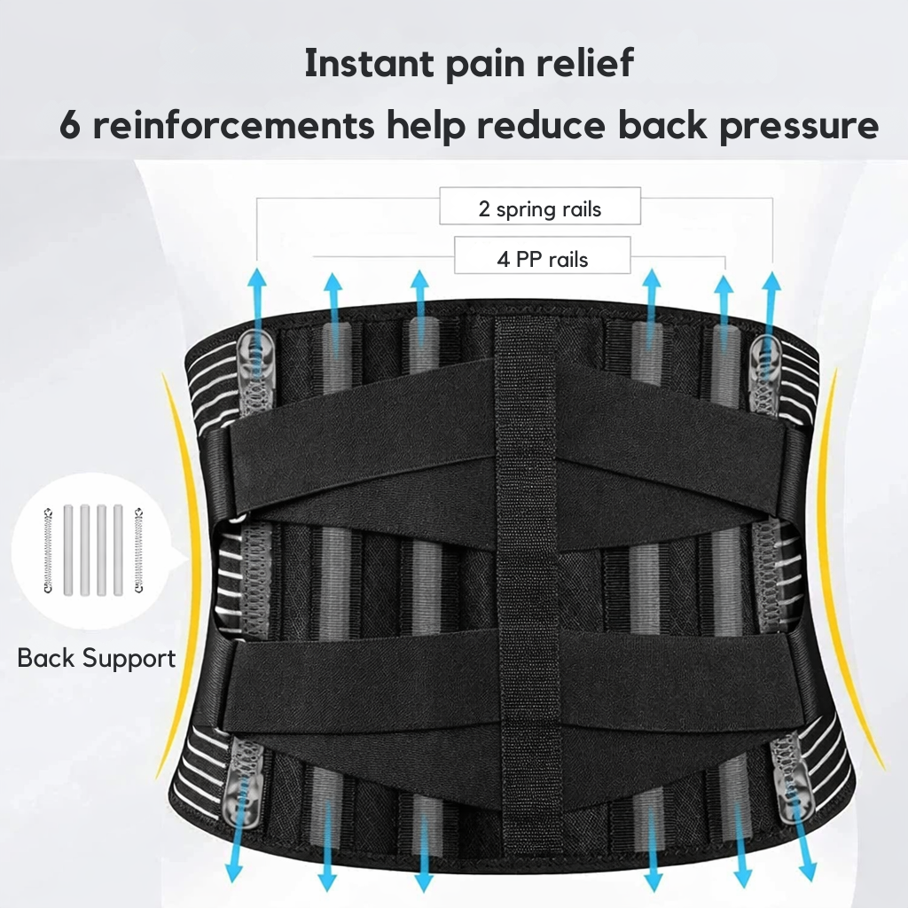 Lower Back Support Belt, 360° Stabilization