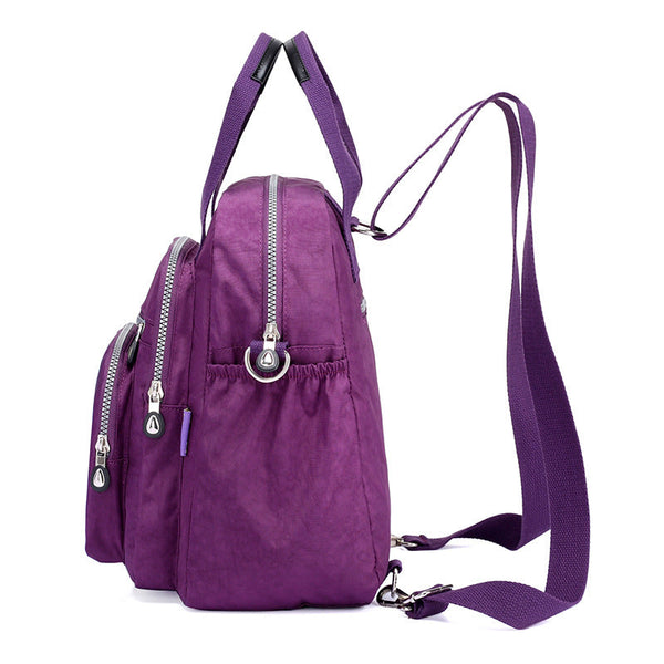 Convertible Backpack Purse, Water-Resistant Nylon Bag Worn as Backpack, Crossbody or Handbag