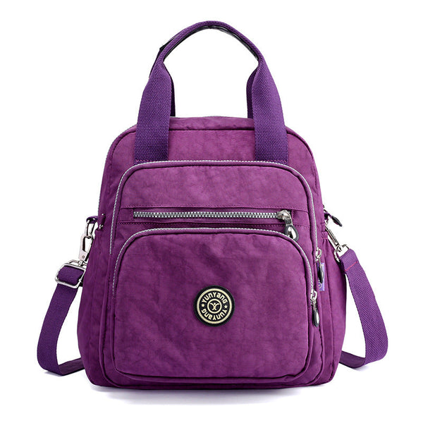 Convertible Backpack Purse, Water-Resistant Nylon Bag Worn as Backpack, Crossbody or Handbag