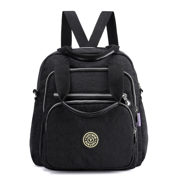 Convertible Backpack Purse, Water-Resistant Nylon Bag Worn as Backpack, Crossbody or Handbag