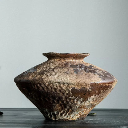Rustic Vase, Ceramic Nest Vase for Table & Shelf Decor