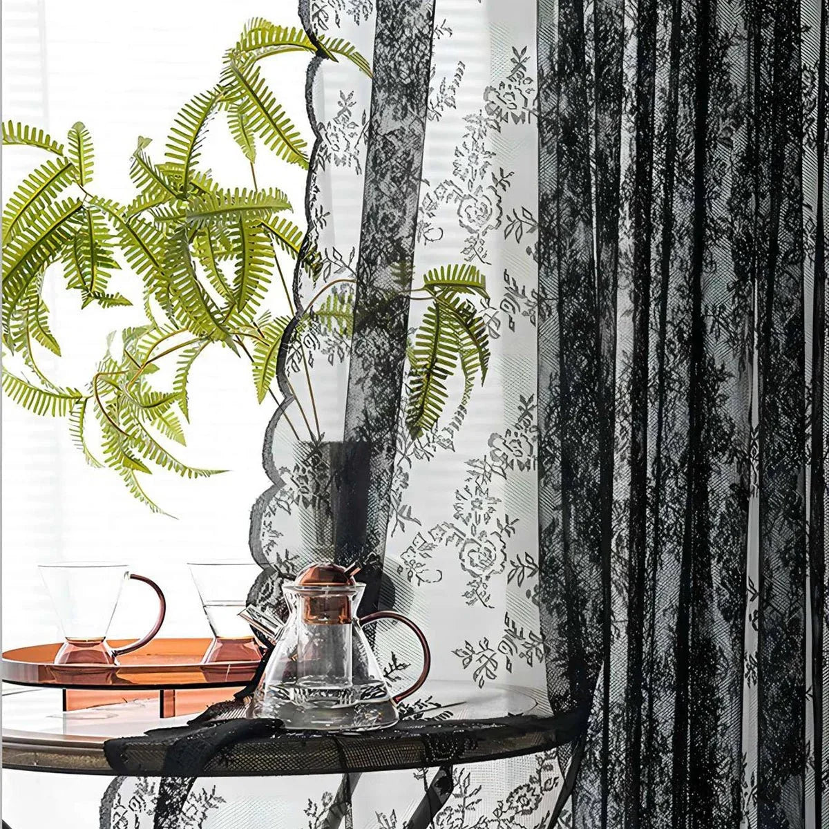 ROSALACE Romantic Rose Lace Curtain