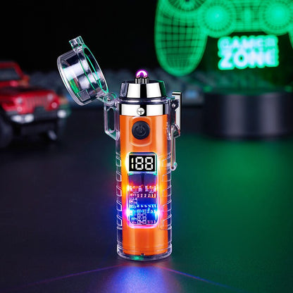 Arc Lighter, Windproof Double Arc Lighter with Flashlight
