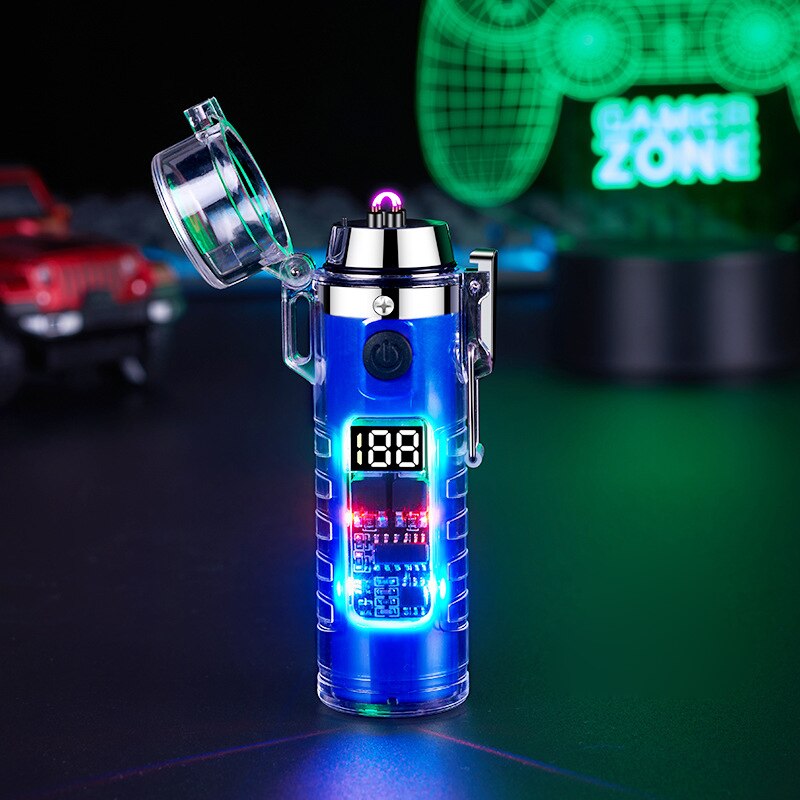 Arc Lighter, Windproof Double Arc Lighter with Flashlight