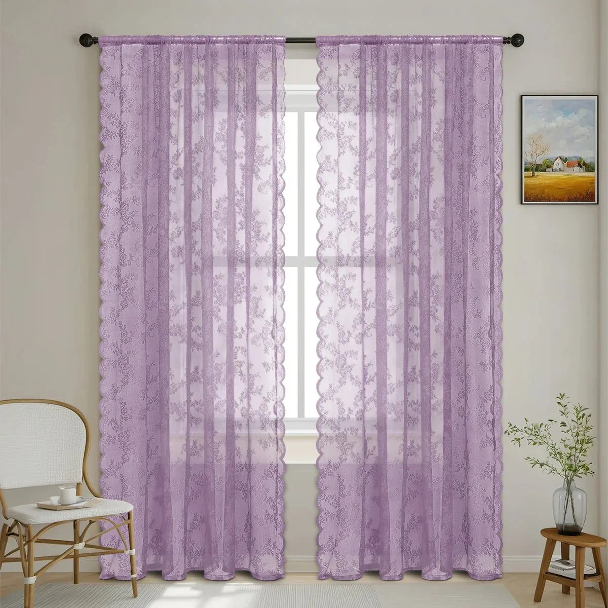 ROSALACE Romantic Rose Lace Curtain