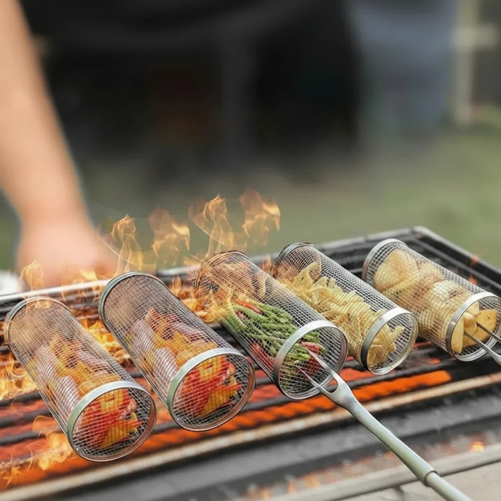 GRILLCRAFT Rotating Stainless Steel BBQ Basket
