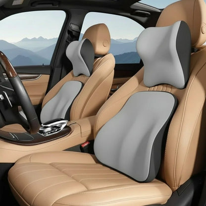 MEMORIDE Memory Foam Car Neck & Lumbar Pillow