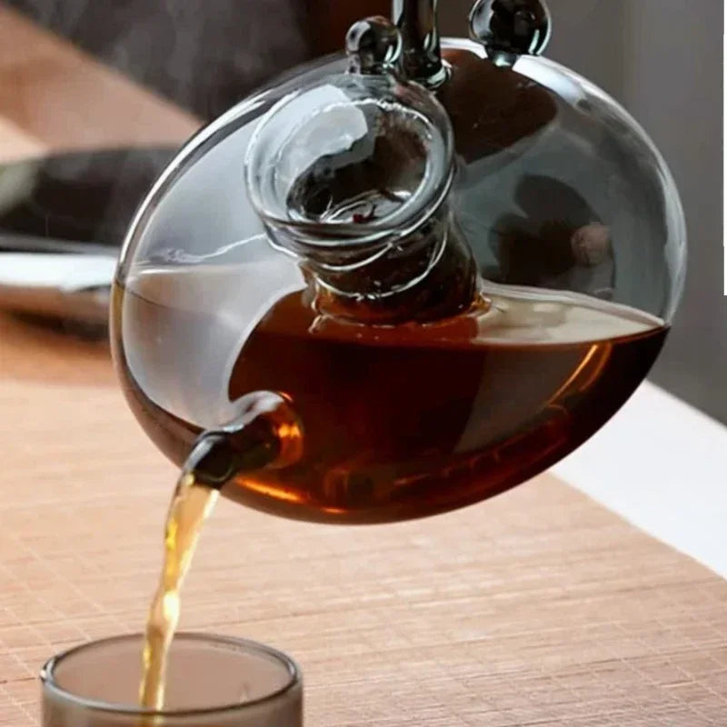 Glass Teapot, Heat Resistant Aesthetic Tea Pot for Loose Tea