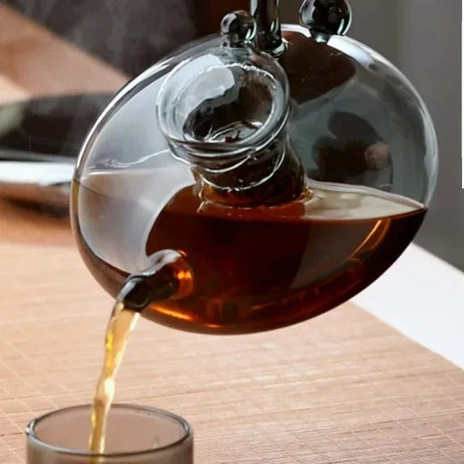Glass Teapot, Heat Resistant Aesthetic Tea Pot for Loose Tea