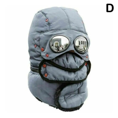 Winter Face Mask Hat, Thermal Windproof Balaclava Hat with Goggles