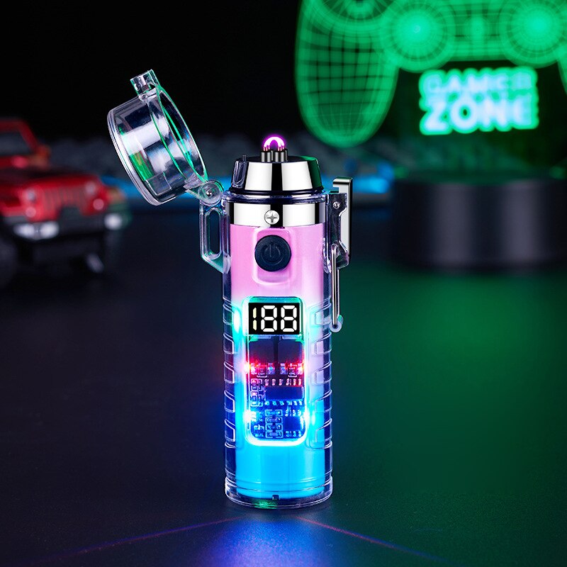 Arc Lighter, Windproof Double Arc Lighter with Flashlight