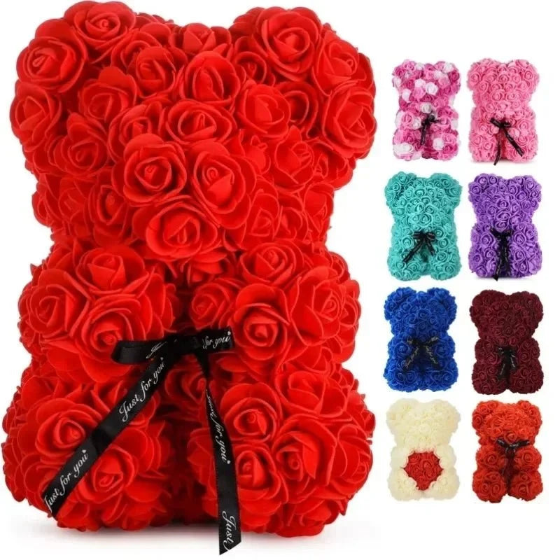 ROSEBLOOM BEAR Handmade Rose Teddy
