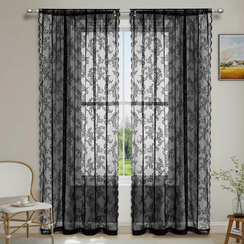 ROSALACE Romantic Rose Lace Curtain