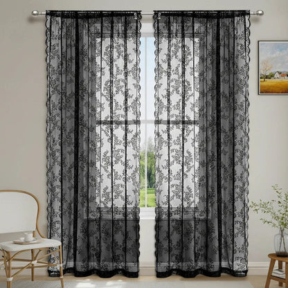 ROSALACE Romantic Rose Lace Curtain