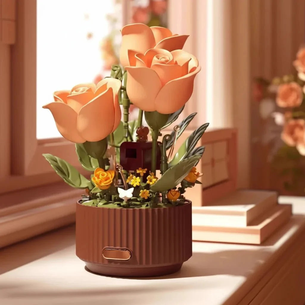 BLOOMA Rose Bouquet Building Block Set
