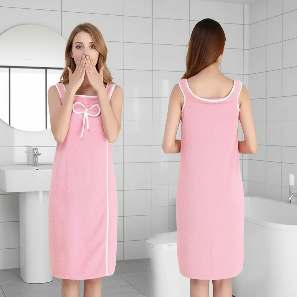 Soft Coral Fleece Women's Bathrobe Soft Breathable