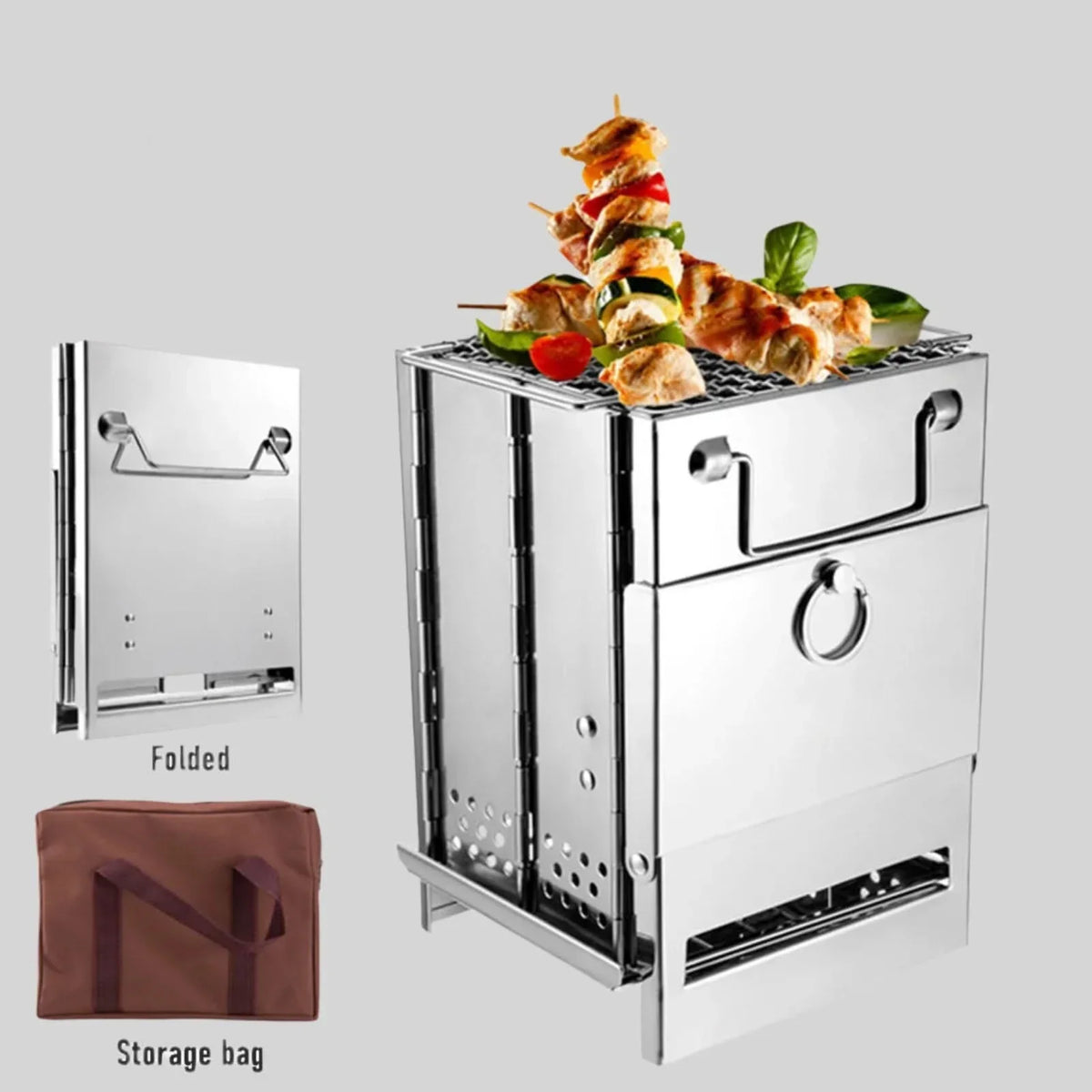 EcoCamp Foldable Stainless Steel Wood Stove lifestyle image