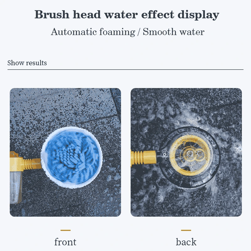 PowerClean 360 car wash set Rotating Water-powered Brush lifestyle image