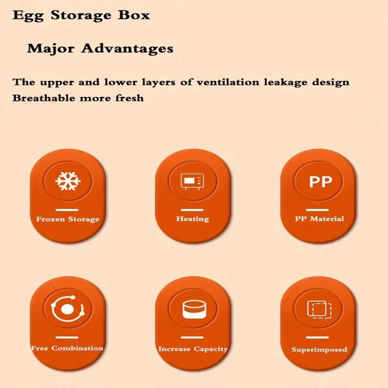 EGGSTACK 2-layer Refrigerator Egg Box