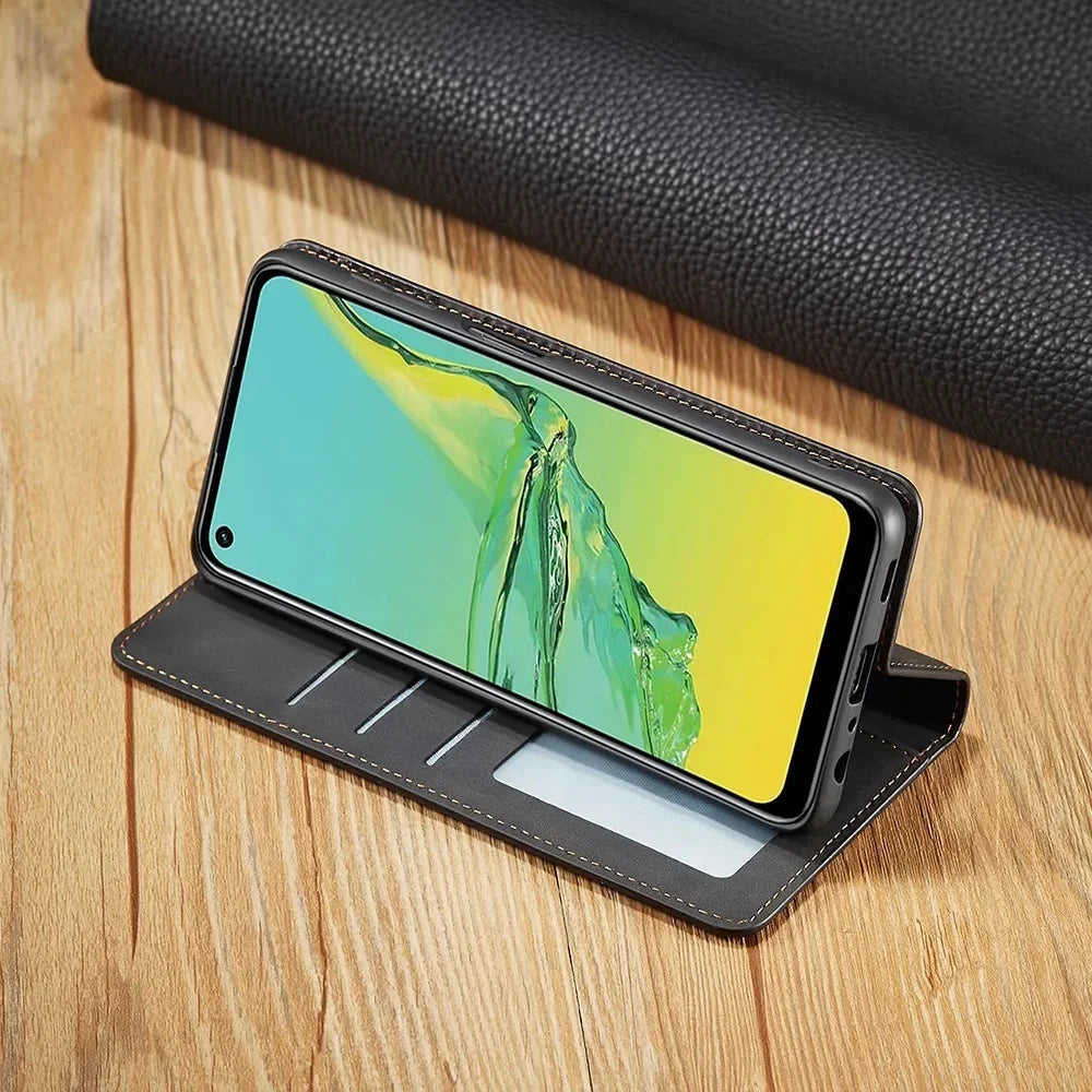 Magnetic Leather Flip Case for Samsung with Card Holder