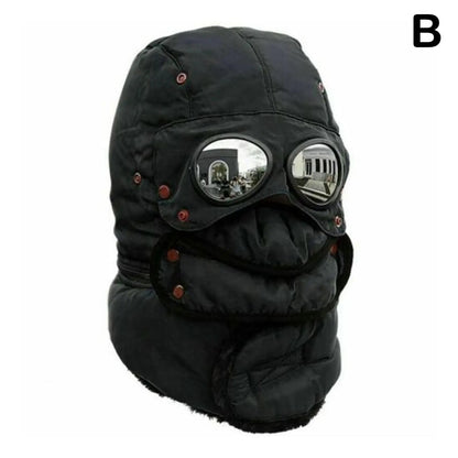 Winter Face Mask Hat, Thermal Windproof Balaclava Hat with Goggles