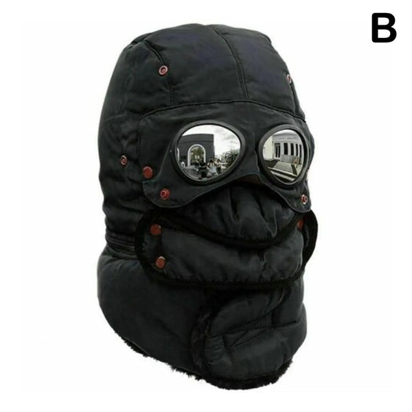 Winter Face Mask Hat, Thermal Windproof Balaclava Hat with Goggles