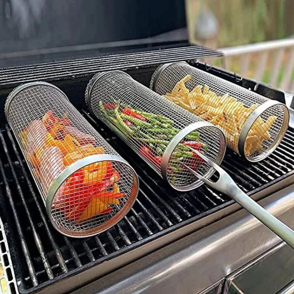 GRILLCRAFT Rotating Stainless Steel BBQ Basket