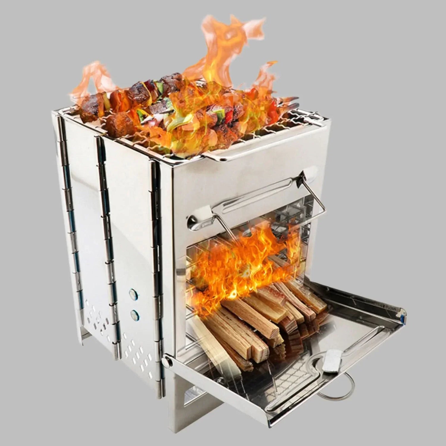EcoCamp Foldable Stainless Steel Wood Stove lifestyle image