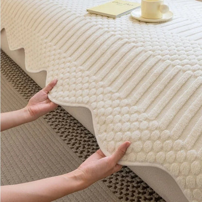 PLUSHCREAM Thick Tuft Fleece Sofa Cover