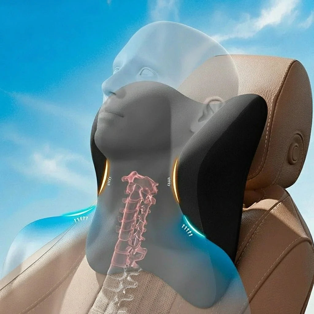 MEMORIDE Memory Foam Car Neck & Lumbar Pillow
