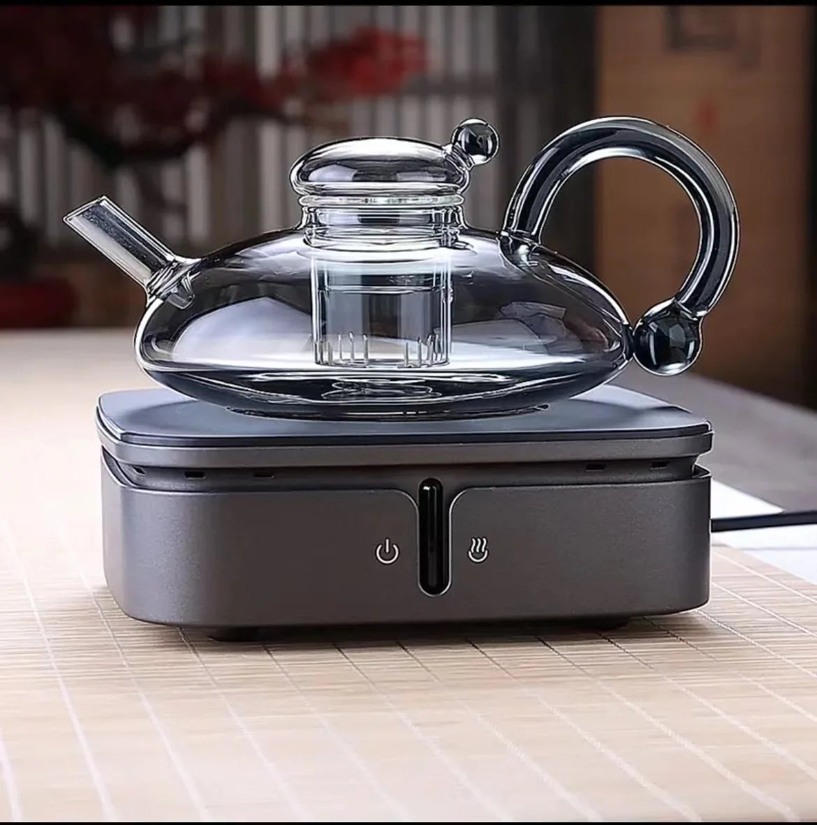 Glass Teapot, Heat Resistant Aesthetic Tea Pot for Loose Tea