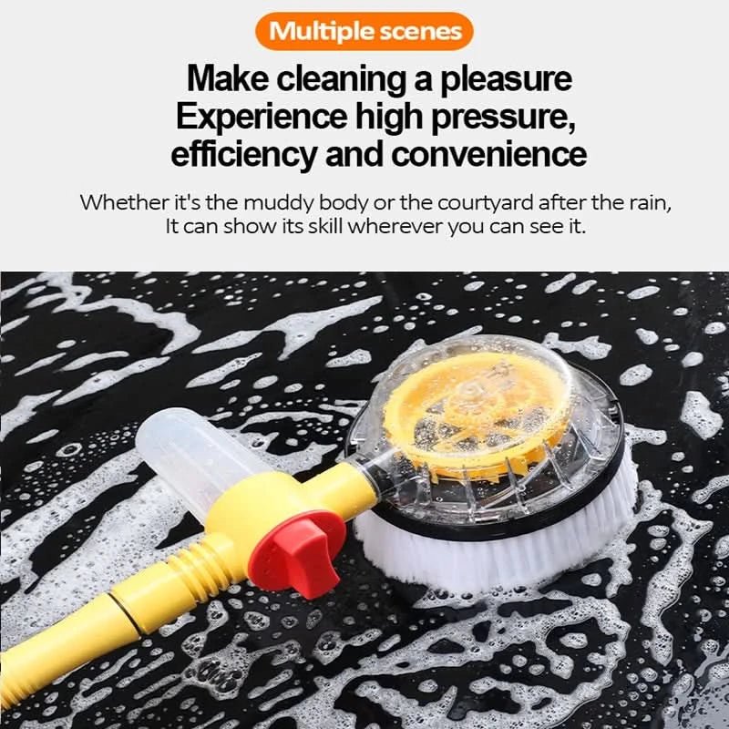 PowerClean 360 car wash set Rotating Water-powered Brush lifestyle image
