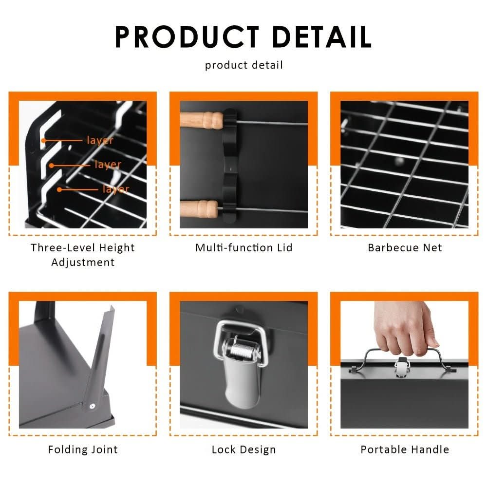 GrillMate Fold Foldable Steel Garden Barbecue