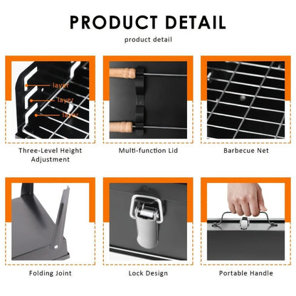GrillMate Fold Foldable Steel Garden Barbecue