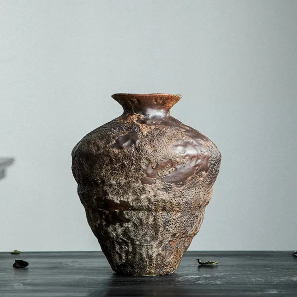 Rustic Vase, Ceramic Nest Vase for Table & Shelf Decor