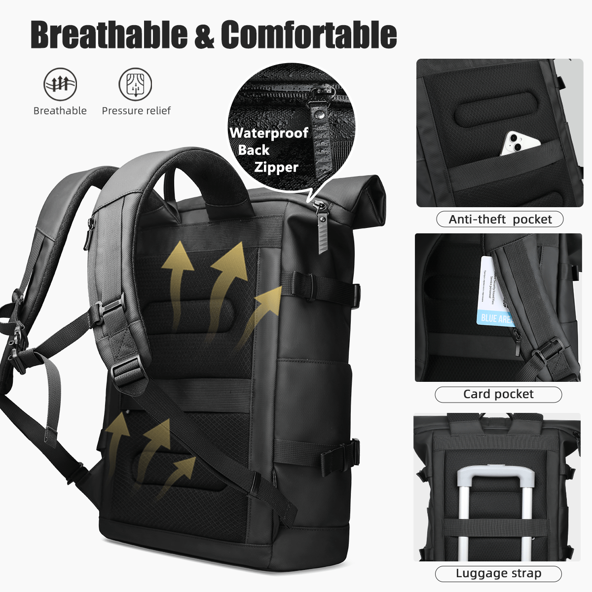 ROLLTRAIL Backpack Expandable Outdoor Backpack