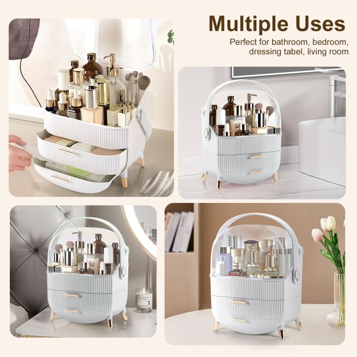 BEAUTYSENSE Makeup Organizer Dustproof Waterproof Cosmetic