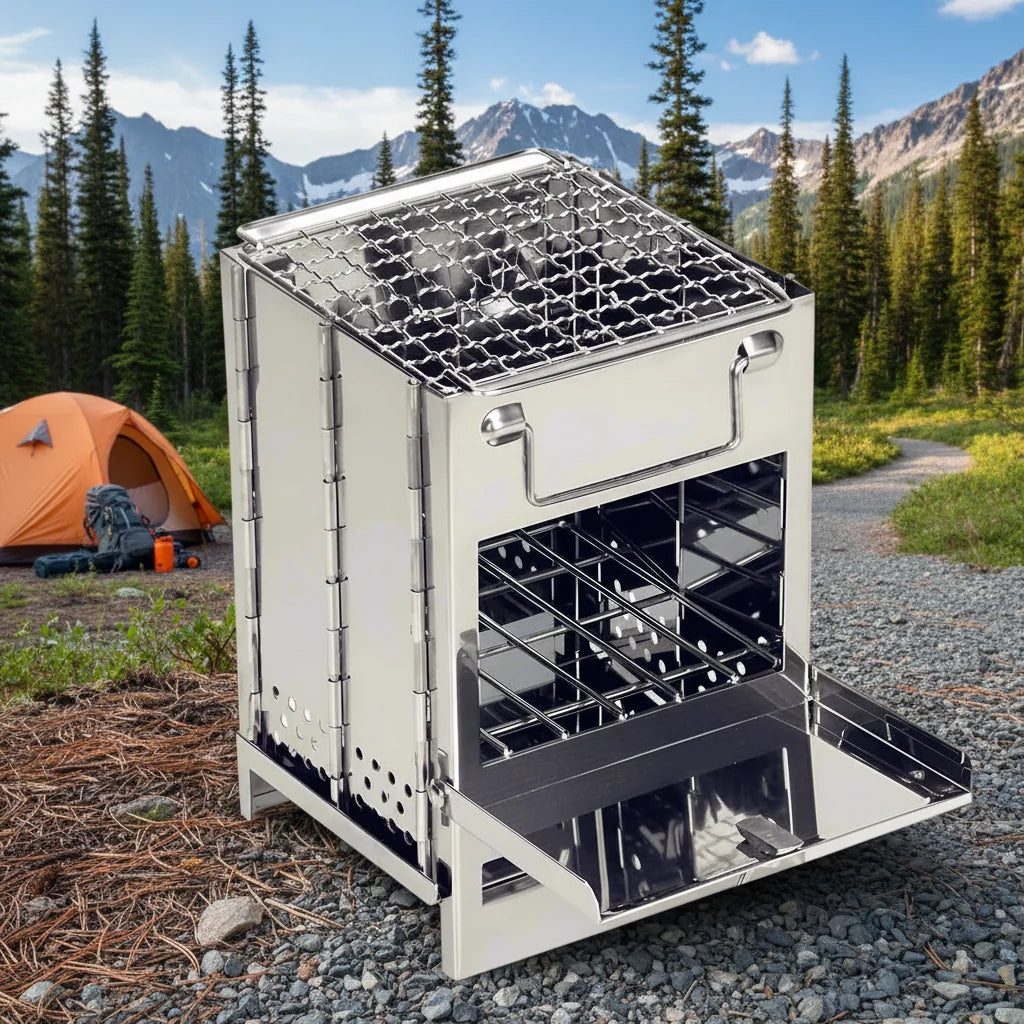 EcoCamp Foldable Stainless Steel Wood Stove