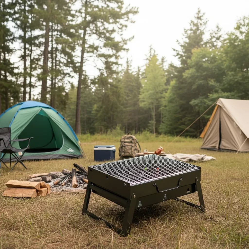 CAMPFLARE Stainless Steel Charcoal Grill lifestyle image
