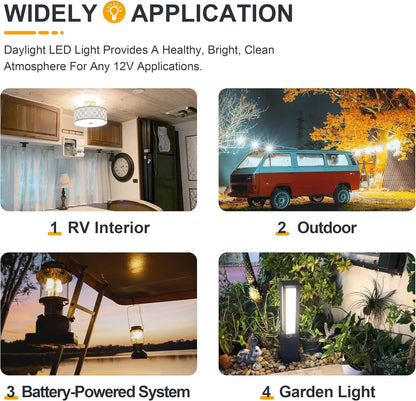 G40 LED Bulb, 1W 12V E12, for RVs and Boats