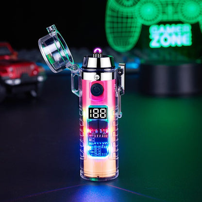 Arc Lighter, Windproof Double Arc Lighter with Flashlight