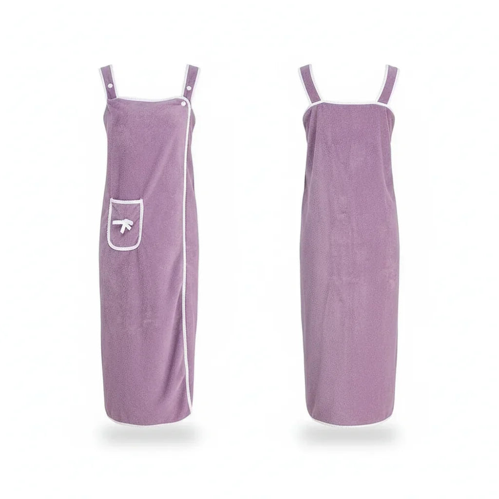 Soft Coral Fleece Women's Bathrobe Soft Breathable lifestyle image 3