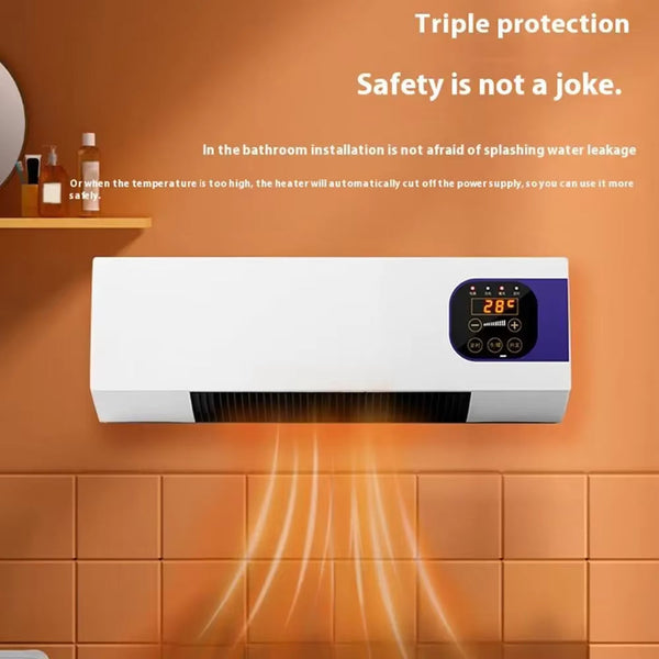 Wall Mounted Heater with Remote, Energy Saving Ceramic Heater and Cooling Fan for Home & Office